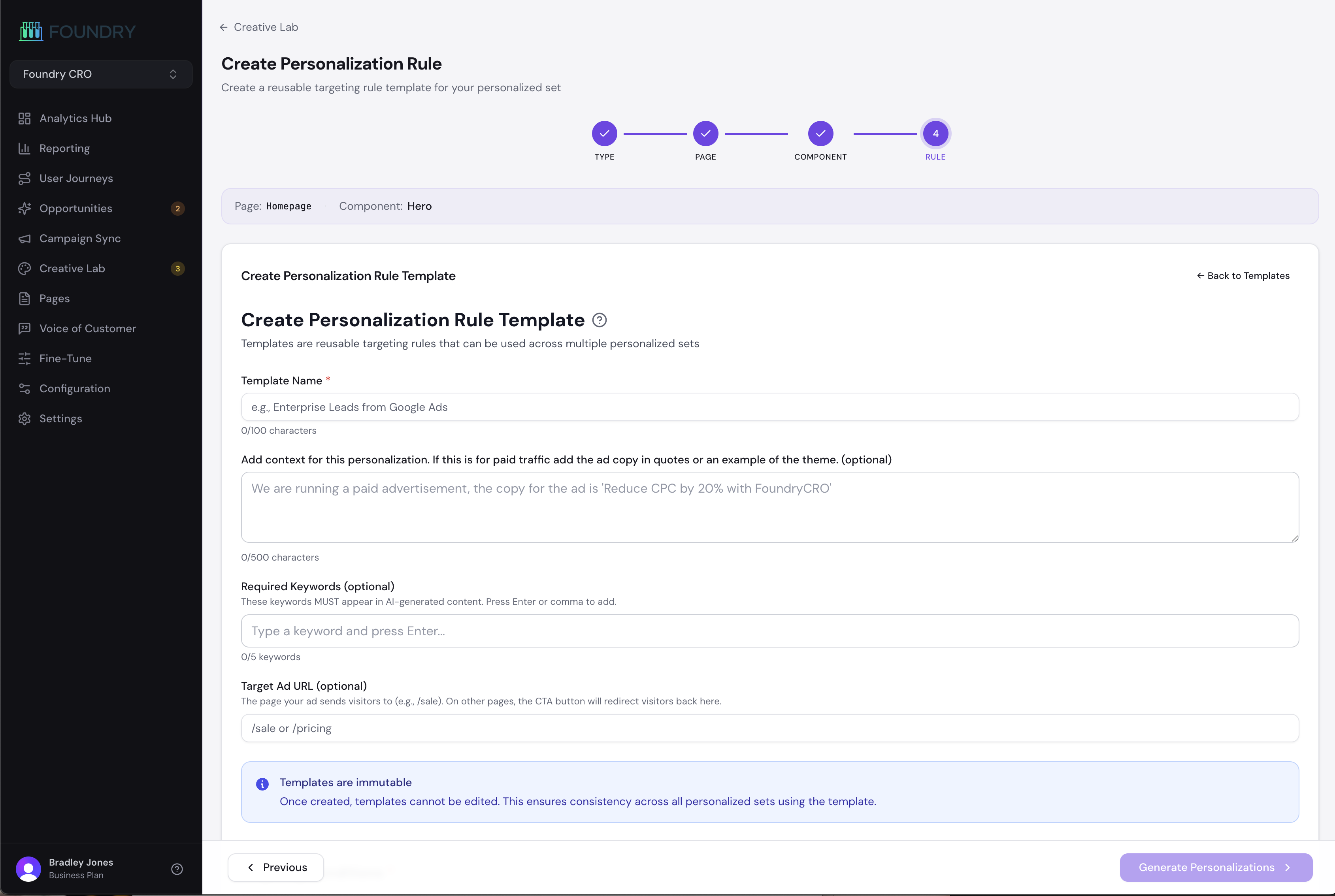 Campaign fork and intent signals