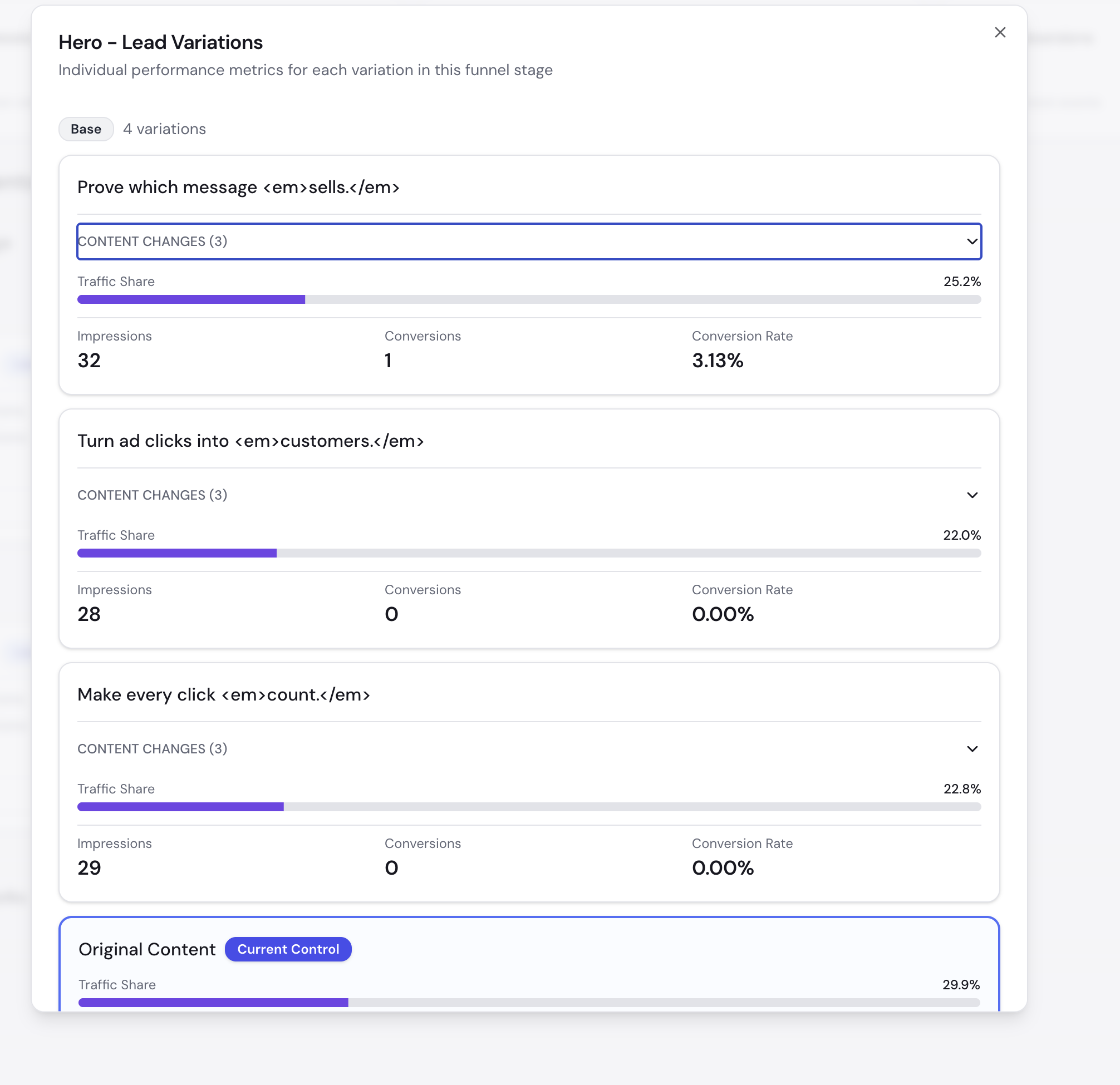 Multi-armed bandit optimization results
